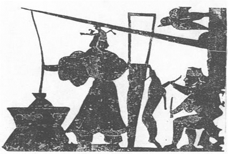 山东嘉祥汉武梁祠画石上的桔槔图 ①